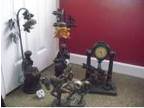 4 Resin Items,  2 Lamps,  1 Clock & 1 Leonardo Lady Cadiver