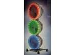 Funky disco fan. Freestanding triple fan with three....