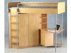 KIDS HIGH Sleeper Bed Made of wood and metal. Wardrobe, ....