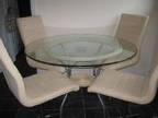 John Lewis Round Glass & Wicker Kitchen Table. Beautiful....