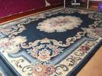 BIG CARPET,  Blue and cream patterned carpet,  fairly good....