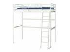 BED Ikea Tromso loft bed frame in metallic grey....